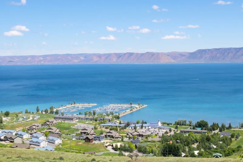 Harbor Village and the marina, with Bear Lake beyond