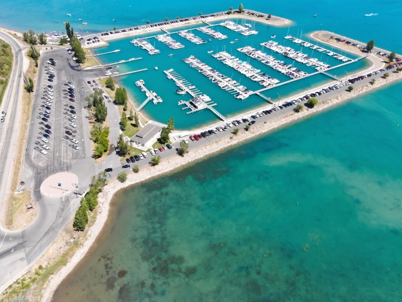 Bear Lake State Park Marina from above